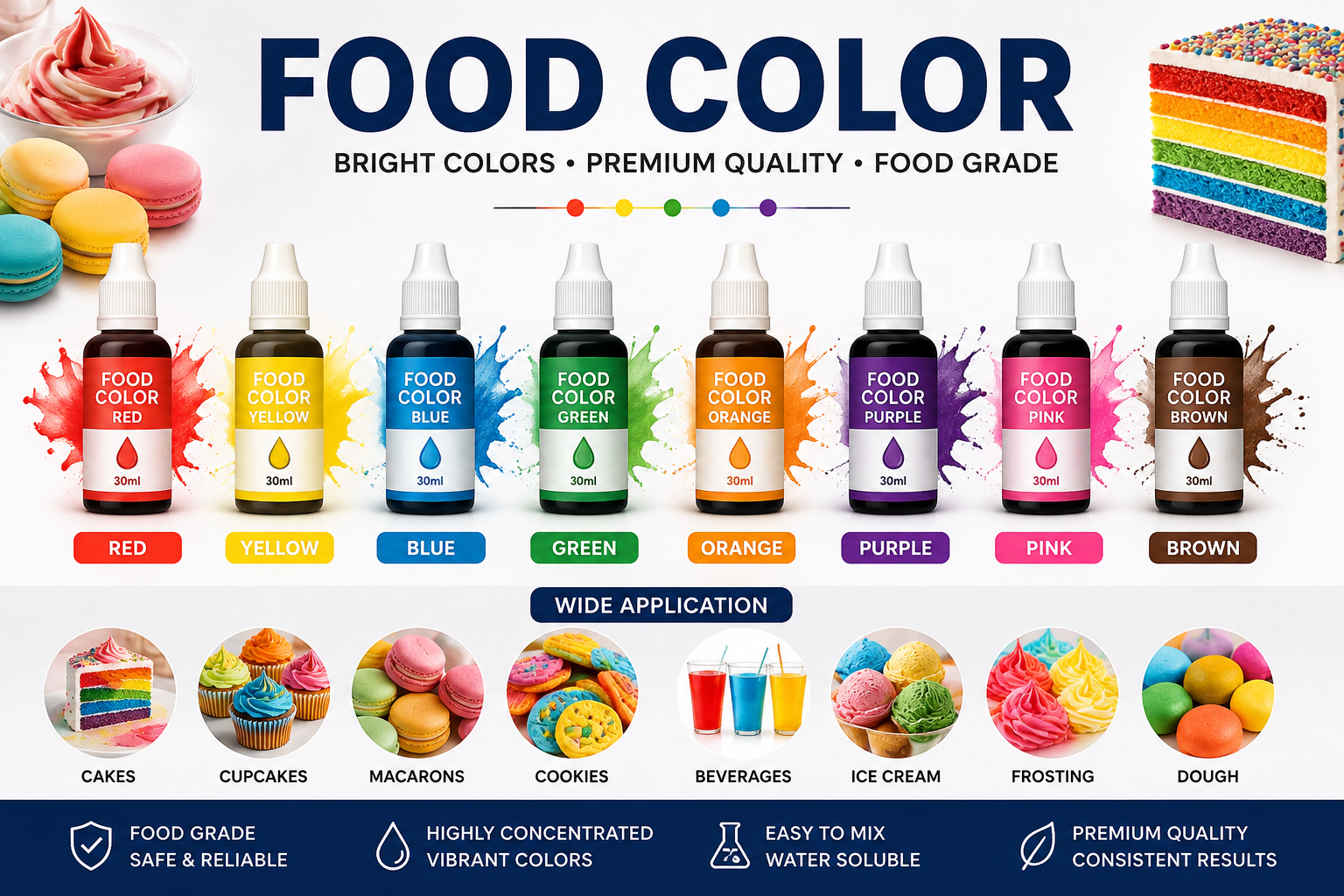 Food Colours - Bakery & Food Ingredients supplier in Swat